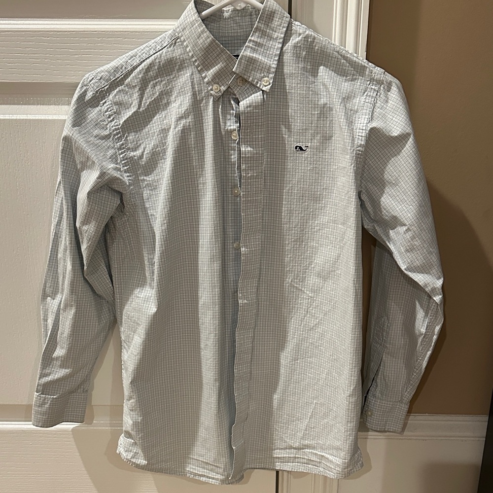 Vineyard Vines Boys Light Blue Checkered Shirt